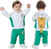 [TONWHAR] Unisex Baby Boy Girl Cute Animal Print Sweatshirt&Pant Clothing Set Toddlers Cotton Outfits Set for Spring Autumn
