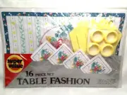 VTG Vinyl Placemats 16pc Set Table Fashion Napkins & Rings Coasters 4 NEW