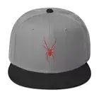 Red Arachnid Creepy Black Widow Spider Embroidered Flat Bill Cap Snapback Hat