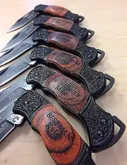 8 Personaliz​ed Pocket Knives Groomsmen Gifts Engrave Wooden Groomsman Set Gift