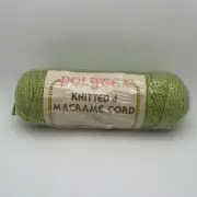 Vintage Macrame Polytex Knitted 4 Green Cord Rope Yarn 100 Yd Craft NIP