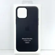 Genuine Apple Leather Case w/MagSafe for iPhone 12 Pro Max - Black MHKM3ZE/A