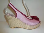 Vidorreta Size 10 10.5 Eur 41 FLAIR Mauve Jute Wedge Sandals New Womens Shoes