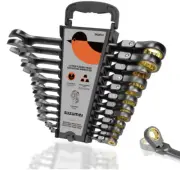 12-Piece (8mm-19mm) Flex Head Ratcheting Wrench Set with 72 Teeth 180° Flex Head