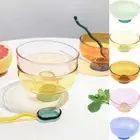 Reusable Fruit Salad Goblet Transparent Yogurt Container Bowl Spoon Set Milk