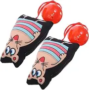 Happyyami 2pcs Plush Cat Mouse with Bell Interactive Cat Teaser for Fun Engagement Soft Lightweight Design Training Activities