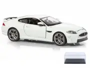 DIECAST CAR & DISPLAY CASE JAGUAR XKR-S WHITE BBURAGO 21063W 1/24 DIECAST CAR