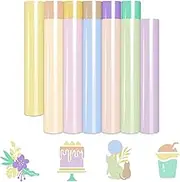 HTVRONT Pastel Heat Transfer Vinyl - 12 Pack Boho Color HTV Vinyl Sheet - 12 Assorted Colors Iron on Vinyl for Cricut & Cameo - Easy to Cut & Weed