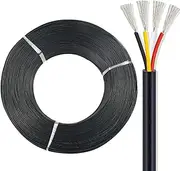 4-Conductor 18-30 AWG 30ft/60ft/100ft UL Certification Power Cable 300V PVC Jacket with Tinned Copper Core UL2464 - Weatherproof/Flexible (Black)(60ft,4C-28AWG)
