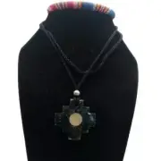 Chakana Inca Necklace Spiritual Connection Hand Carved in Stone Andean Symbol