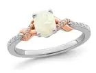 3/4 Carat (ctw) Opal Ring in 14K White & Pink Gold
