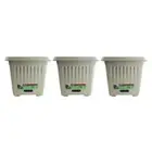 3x Homeleisure WaterSaver Traditional Square Planter Flower/Plant Pot 39cm Stone