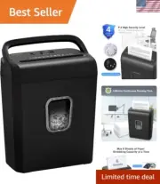 6-Sheet Micro-Cut Paper Shredder, P-4 High-Security for Home & Small Office U...