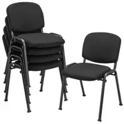 Costway 5x Stackable Office Conference Chairs Boardroom Armless Chair Meeting Reception Steel