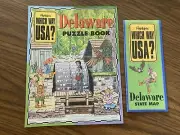 Vintage HIGHLIGHTS WHICH WAY USA? DELAWARE State Facts Puzzle Book & Map