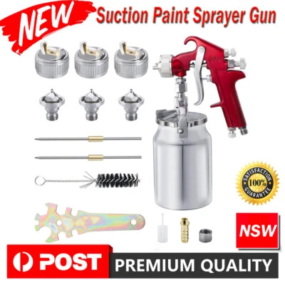 Suction Paint Sprayer Gun + 3 Nozzle 1.3mm 1.7mm 2mm Car Air Spray Gun for Paint