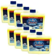 Finish Deep Clean Dishwasher Cleaner Grease Limescale Removal Lemon 8x250ml Pack