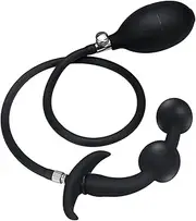 Inflatable Giant Anal Plug Butt Plug Silicone Anal Dildo with Pump & 2 Steel Beads Anal Balls for Anus Vagina Expansion Erotic Sex Toys for Women Men