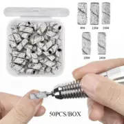 50pcs/Box Sanding Cap Band Nail Grinding Gel Polish Remover Mini Nail Files Set@