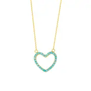 14K Yellow Gold Heart Pendant Necklace, 16" To 18" Adjustable