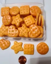Miniature Resin Flat back CRACKERS (48) PCS STAR, HEART, CIRCLE, SQUARE LOT #217