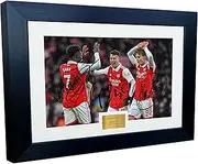 12x8 A4 Signed Bukayo Saka Gabriel Martinelli Martin Odegaard Arsenal F.C. Autographed Autograph Signed Photograph Photo Picture Frame Football Soccer Poster Gift