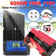 6000w Solar Panel Kit Complete Solar Power Generator 100A Home 220v Grid System