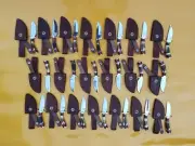 LOT OF 20 STAG HORN HANDMADE SKINNER SMALL FIXED BLADES POCKER KNIFE WITH LEATH