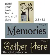 Farmhouse 3 pc Stencil Memories Gather Country Willow Tree Saltbox Home DIY Sign