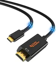 CableCreation USB C to HDMI Cable 4K@60Hz for Home Office, Type C to HDMI, Thunderbolt 4/3 Compatible for iPhone 15/Pro/Plus/Max, MacBook Pro/Air, iPad Pro, Galaxy S23/ S22, Surface Book, 10FT Black