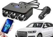 Splitter Car Charger,12V-24V Car Charging Phone Adapter | Caravan, Truck, Bus 3-Socket Converter 3100Ma with Separate Control for Navigator