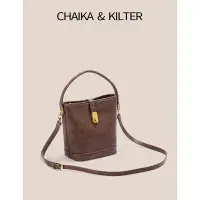 在飛比找蝦皮商城優惠-Chaika Kilter 女士風格的純色皮革紋理純色一切都