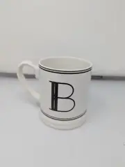 Threshold Black Initial - B - Coffee Cup White Mug Gold Detail Monogram