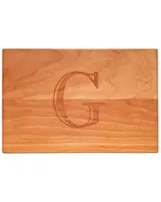 Susquehanna Glass Monogrammed Block Artisan Cherry Cutting Board, (A-Z)