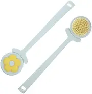 Mikinona 2 Pack Soft Bristles Bath Brush Long Handle Exfoliating Body Scrubber for Shower Back Scrubber