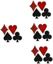 [JEWEDECO] 4sets Clothes Brooch Lapel Pin Poker Enamel Backpack Pin Badge Stylish Metal Brooch for Women 4pcs*4