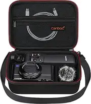 Canboc Carrying Camera Case for Sony ZV-1/ ZV-1 II/ZV-1F Vlog Digital Camera & Vlogger Accessory Kit Tripod, Travel Storage Bag with Strap, Mesh Pocket fit Cable, Black (Case Only)