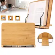 OZNALA Portable Adjustable Book Stand Document Bamboo Reading Desk Holder Home Office