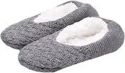 [WESIEVYA] Adult Floor Socks Slippers for Women Indoor Slipper Socks with Gripper Winter Floor Slipper Padded Socks Winter Socks Slippers Warm Acrylic Material Light Grey