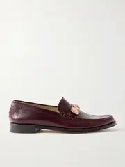 [Gabriela Hearst] Gabriela Hearst - Melchora Embellished Leather Loafers - Claret - IT40 IT 40 Burgundy