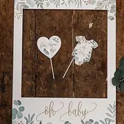 Baby Shower Photo Booth Frame, Oh Baby Selfie Frame, Baby Shower Party Decoration, Gender Reveal Party Photo Booth Frame