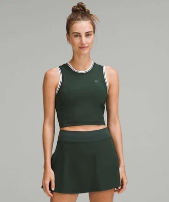 Lululemon Varsity Scoop Neck Cropped Tennis Tank Top size 6 Legacy Green LGYG