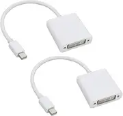 ECSiNG 2 Pack Mini DP to DVI-D Converter 20 Pin DisplayPort to DVI Adapter 10.8Gbps 1Mbps Bi-Directional Auxiliary Channel for Windows Ubuntu White