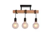 Tibery 3 Lights Modern Elegant Pendant Lamp Ceiling Light - Black & Natural