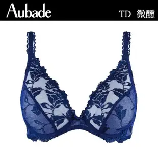 【Aubade】微醺水滴刺繡無襯內衣 舒適內衣 法國進口 女內衣(TM藍)