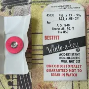 Vintage watch white alloy pre-wound mainspring AS 1240 Benrus AB AG Y ETA 1150