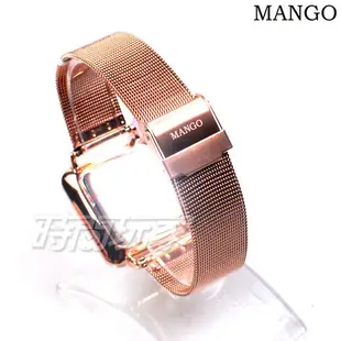 (活動價) MANGO 原廠公司貨 知信魅力 日系風格 方形 米蘭帶 女錶 玫瑰金 MA6750L-13R【時間玩家】
