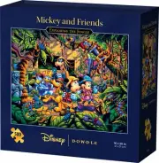 Dowdle Folk Art Mickey & Friends Exploring Jungle 500 Piece Jigsaw Puzzle By