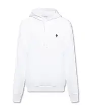 cross-motif cotton hoodie XXL White
