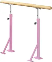 Portable Ballet Bar Floor Mounted Barre Bar Adjustable Height Home School Studio Gym Dancing Double Bar Dance Barre Pole Freestanding Adjustable Bar for Stretch